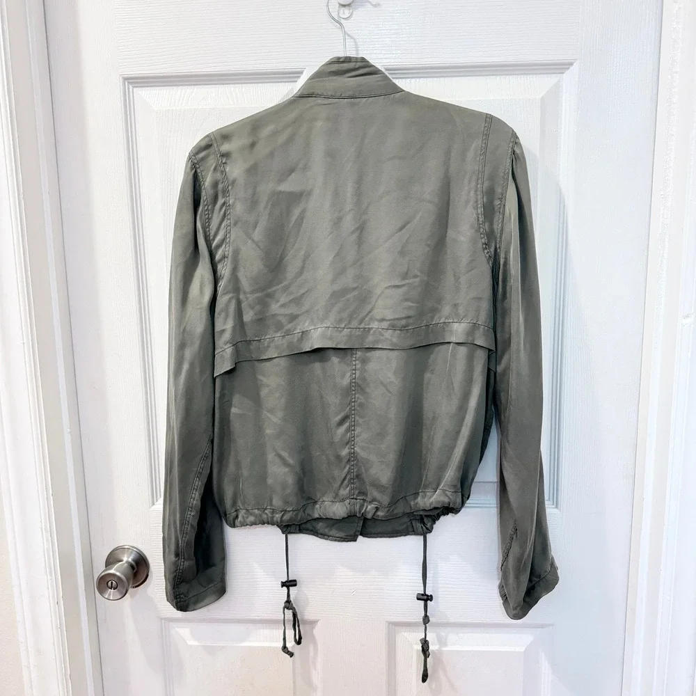 Rails Rowen Jacket Women Small Sage Green Collins Lightweight Utility Drawstring